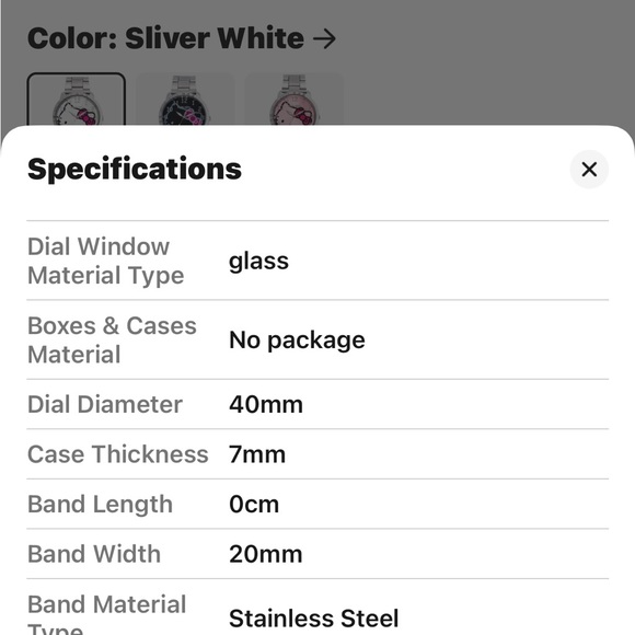 Hello Kitty! Adorable Watch!!! Metallic band! - Picture 5 of 6